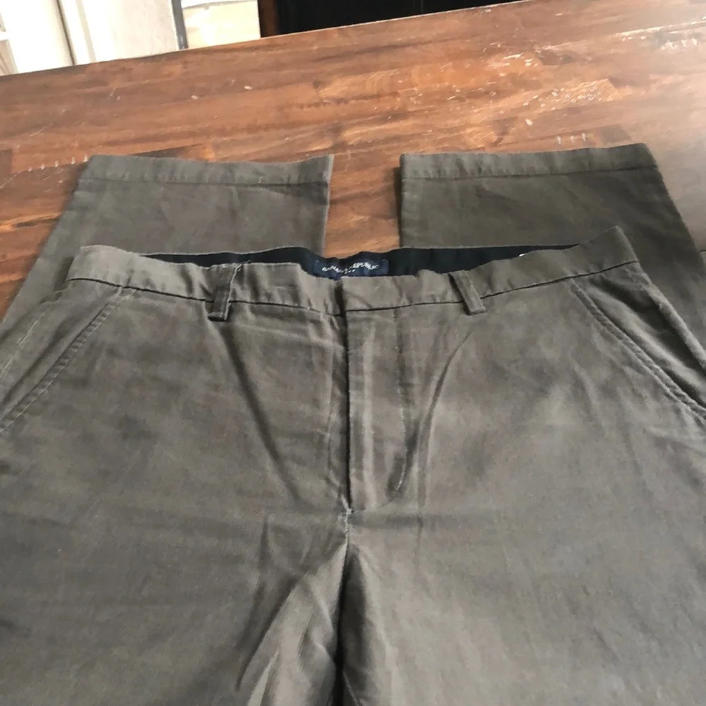 Banana Republic Men's Olive Green Tan Brown Corduroy Straight Leg Pants Sz 34/32